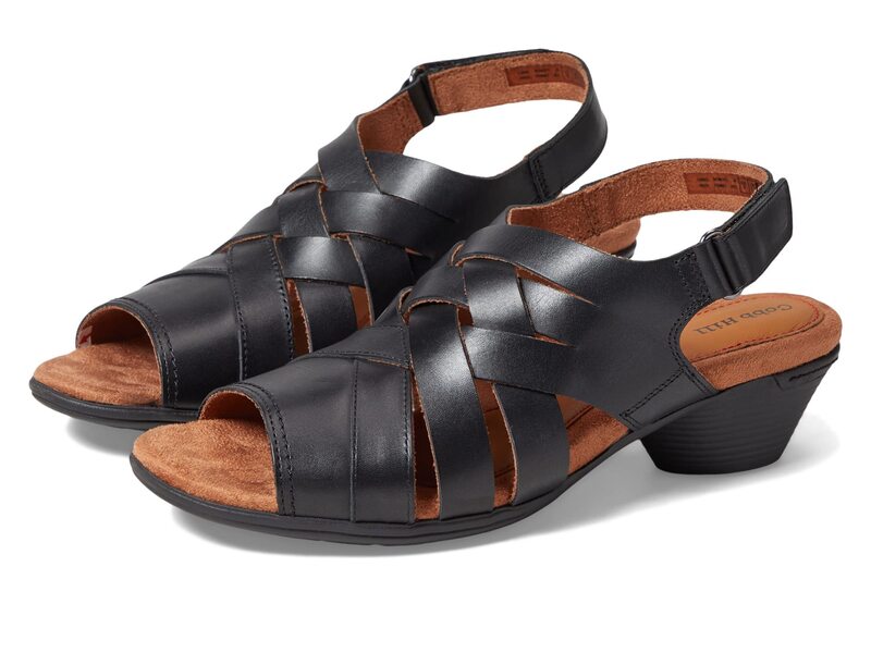 コブ 吸血鬼 レディース シューズ 踵 サンダル Cobb Hillaurel Woven Sandal Black Leather 黒いこと