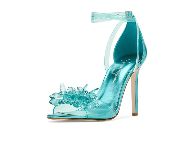 ジェシカシンプソン レディース シューズ 踵 御花柄 サンダル 御花 Jessica Simpson Janivah Floral Embellished Higheel Sandalsummer Seafoam