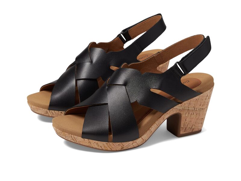 コブ 吸血鬼 レディース シューズ 踵 Cobb Hill Alleah Sling Black Leather 黒いこと