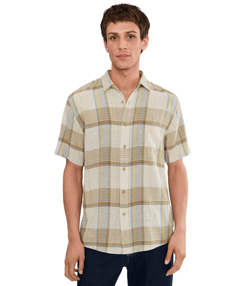 ペンドルトン メンズ アウター 厚地の外套 プルオーバー リネン Pendleton Dawson Linen Shirt Short Sleevecru/Tan/Blue P エクリュ