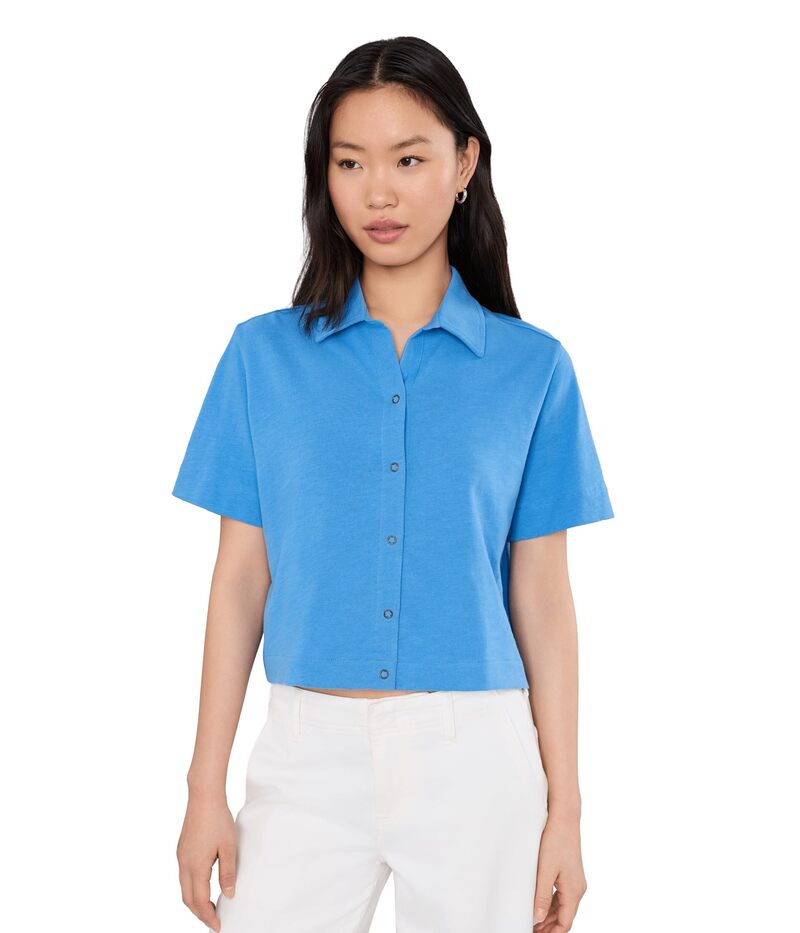 リラピー レディース トップス シャツ ボタンダウン Lilla P Elbow Sleeve Button Down Tee Regatta