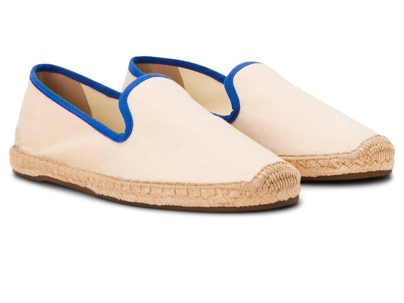 ソルドス レディース シューズ 踵 Soludosmoking Slipper Espadrille Ivory / Blue 象牙色
