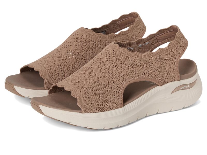 スケッチャーズ レディース シューズ ヒール SKECHERS Arch Fit 2.0 - Flawless Choice Mocha モカ