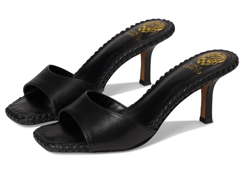 ヴィンスカムート レディース シューズ 踵 サンダル Vince Camuto Emmla Stitched Mule Sandal Black 黒いこと