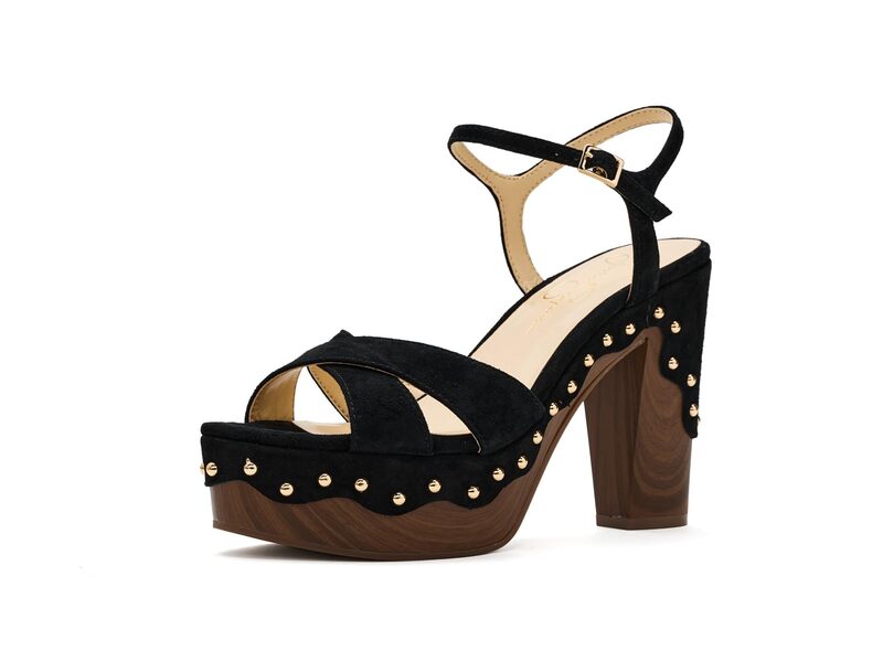 ジェシカシンプソン レディース シューズ 踵 プラットホーム サンダル Jessica Simpson Samintia Block Heel Platform Sandals Black 黒いこと