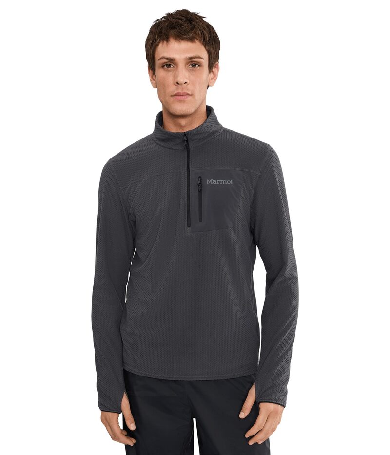 モルモット メンズ アウター 編み物・プルオーバー フリース Marmot Airfleece 1/2 Zip Blackened