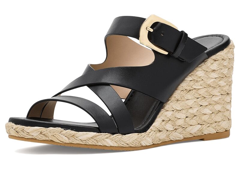 スチュアート ワイツマン レディース シューズ 踵 Stuart Weitzman Sai Espadrille WedgeWo Black 黒いこと