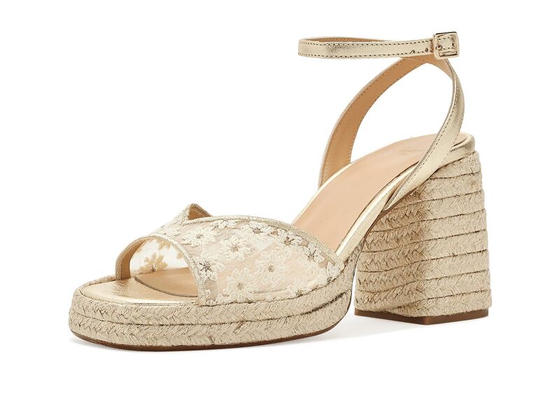 カスタ ニエール レディース シューズ 踵 サンダル Castaner Vals Heel SandalsWo Blanco/Oro