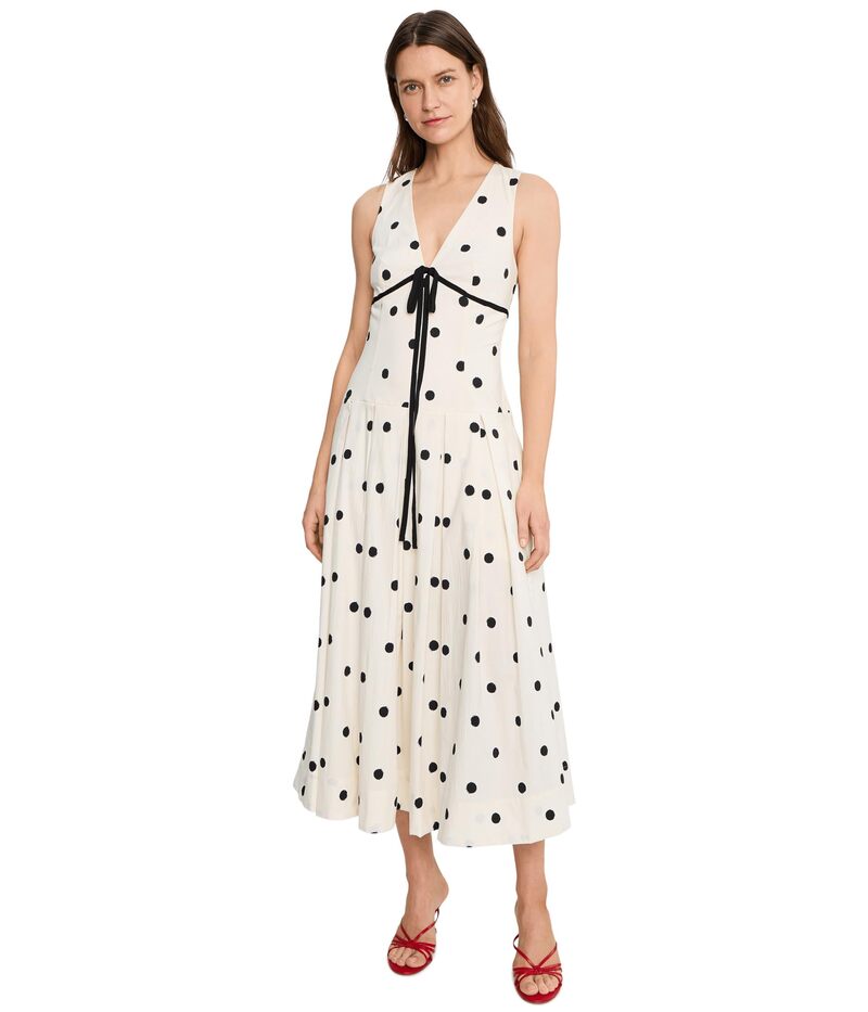 アヴェックレフィーユ レディース トップス 衣裳 MIDI 綿織物 ホルター Avec Les Fillestretch Cotton Poka Dot Halter Midi DressWo Brushed Polka D