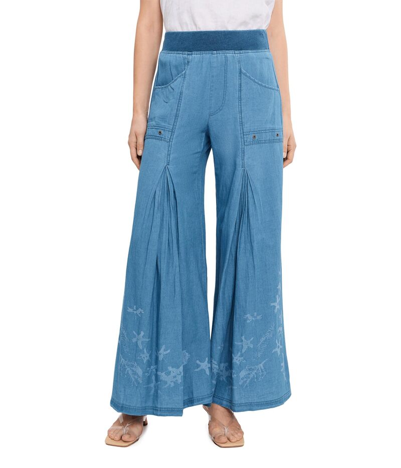 エックスシーブイアイ レディース ボトムス 心地好いズボン下 刷り上げる Xcvi Printed Jerona Wide LegWo Etiloate Wash