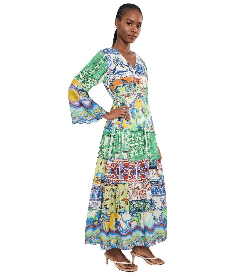 ジョニーワズ レディース トップス 衣装 ティアード パッチワーク Johnny Was Dibble Tieredress - Armeria PatchworkWo Armeria Mix