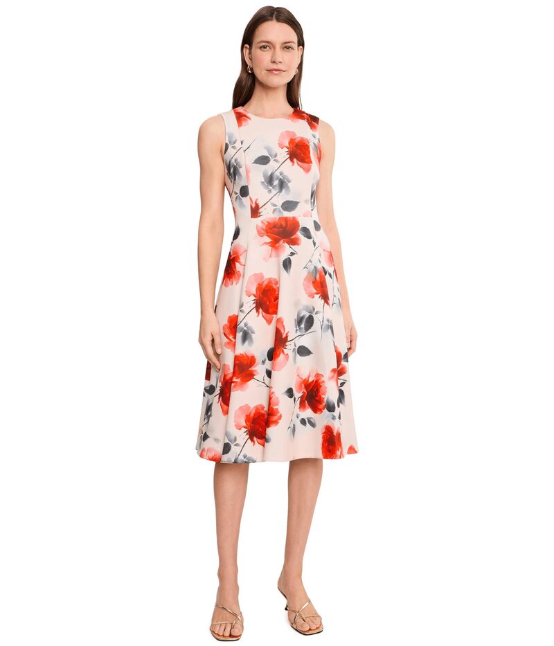 カルバンクライン レディース トップス 衣装 A 伝達ルート 御花柄 アクアラング ノースリーブ 御花 Calvin Klein Sleevelesscuba Floral A-Line DressWo Ginger Multi マルチ色つや