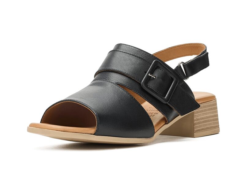 発条足取り レディース シューズ 踵 Spring Step Acoliana Black 黒いこと