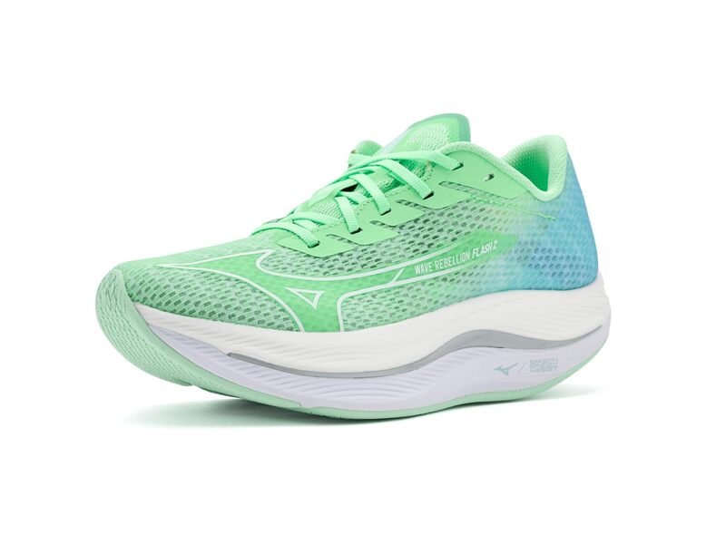ミズノ レディース シューズ スニーカー Mizuno Wave Rebellion Flash 2 Neo Mint/White 白いこと