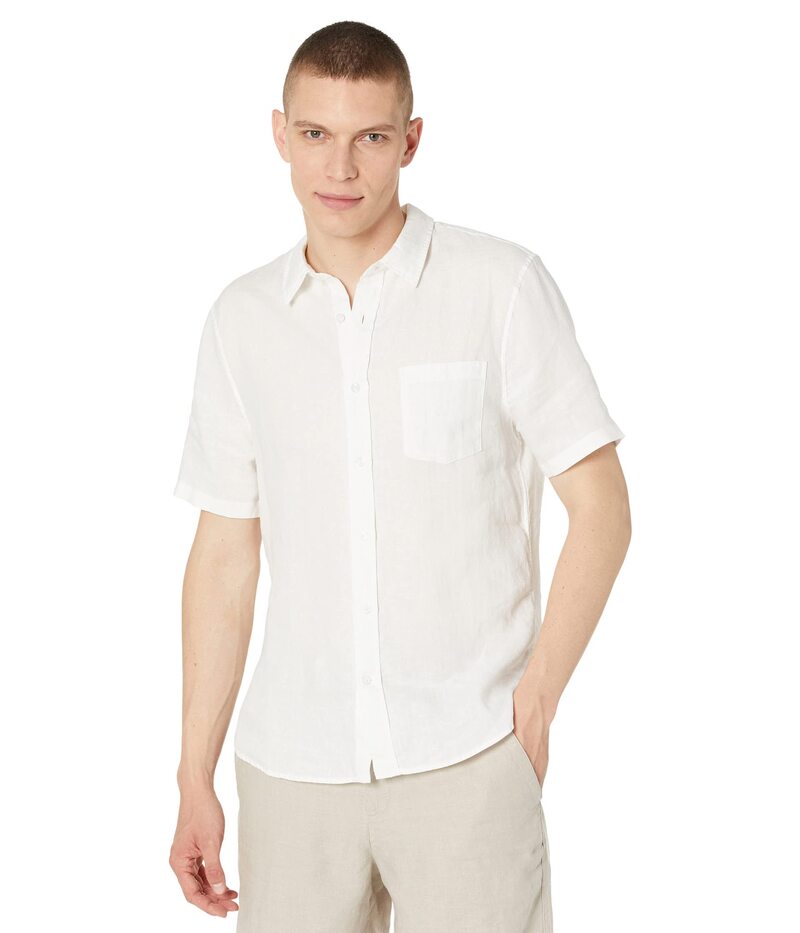 ヴィンス メンズ トップス プルオーバー リネン Vince Linen Short Sleeve Optic White 白いこと