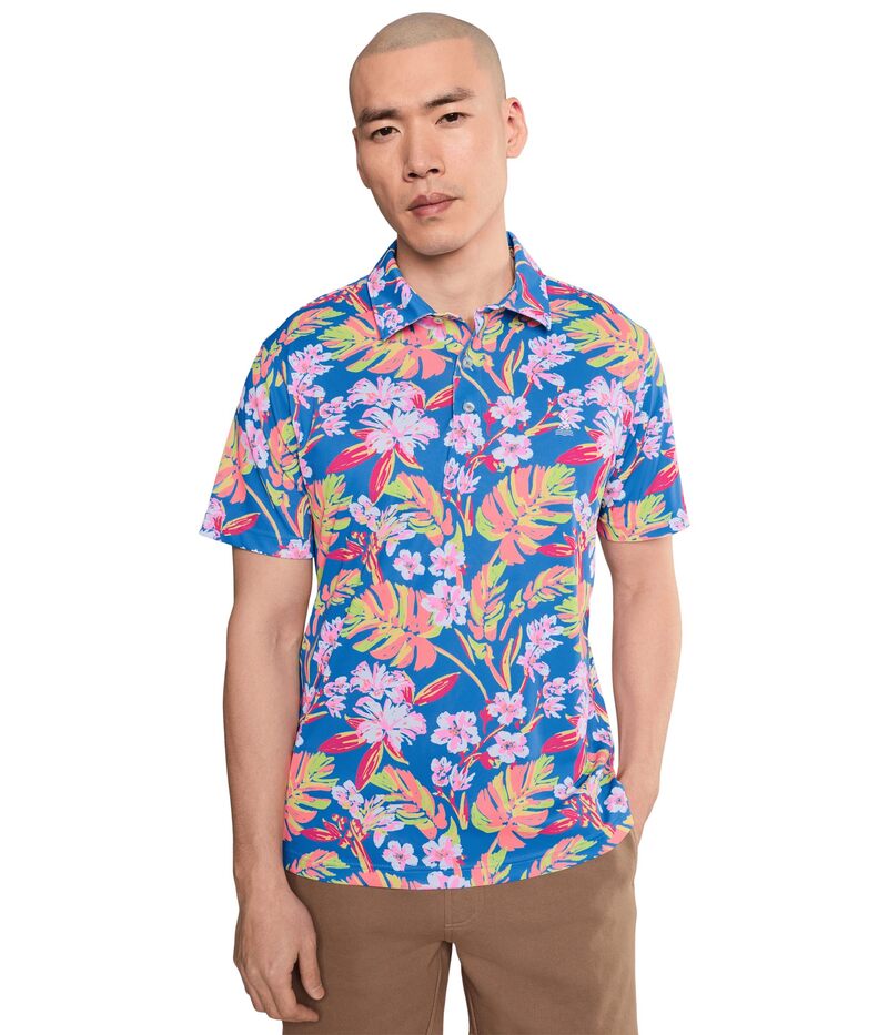 チャビーズ メンズ トップス プルオーバー Chubbies The Garden Glow (range Polo) Medium Blue/Flo 青色