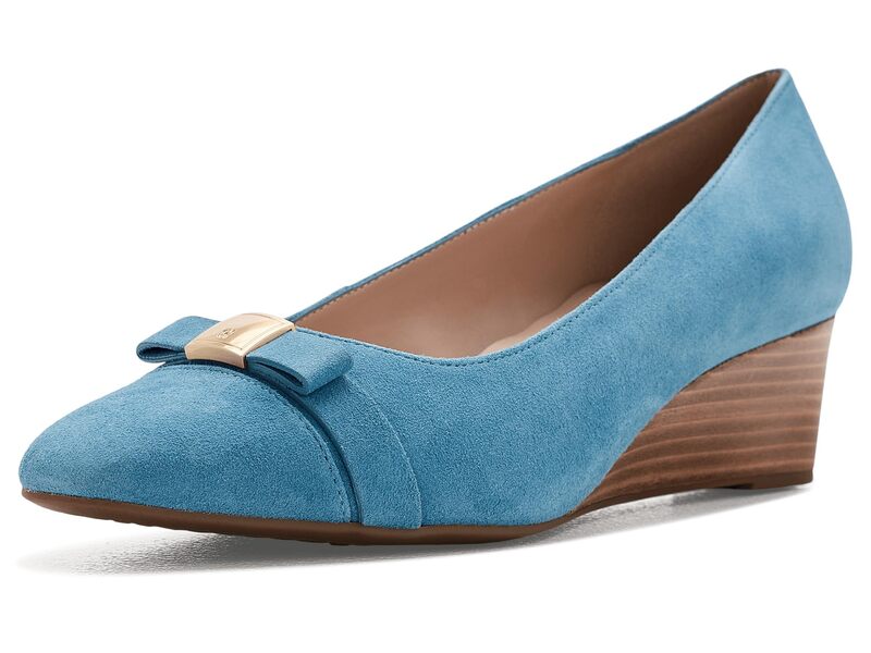 電話を掛けるハーン レディース シューズ 踵 Cole Haan Go-To Malta Bowedges Provincial Blue 青み