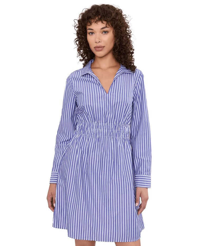 トッミーバハマ レディース トップス 衣装 プルオーバー Tommy Bahama Sunlit Stripe Long Sleeve Shirtdress Bold Blue 青色