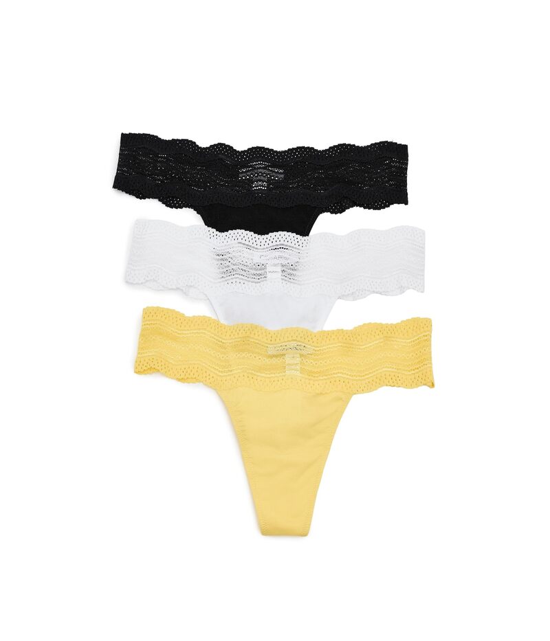 コサベラ レディース アンダー御召しもの ズボン下 Cosabella Dolce Thong - 3 Pack Set Parasole Black 黒いこと