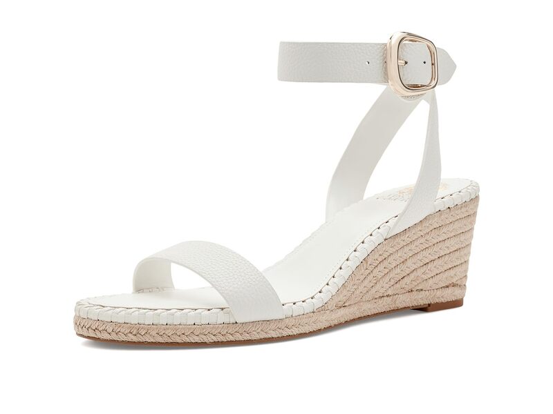 ヴィンスカムート レディース シューズ 踵 サンダル アンクル Vince Camuto Fainel Ankle Strap Espadrille Wedge Sandals Bianco