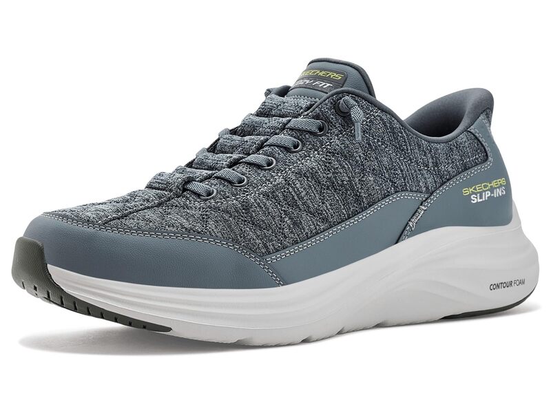 スケッチャーズ メンズ シューズ スニーカー Skechers Contour Foam Cozy Fit Copost Hands-Free Slip-Inslate スレート