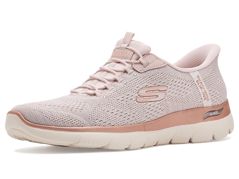 スケッチャーズ レディース シューズ スニーカー Skechers Martha Stewart Arch Fit Summits - Soft Shimmer Hands Free Slip-ins Light Pink サクラ色