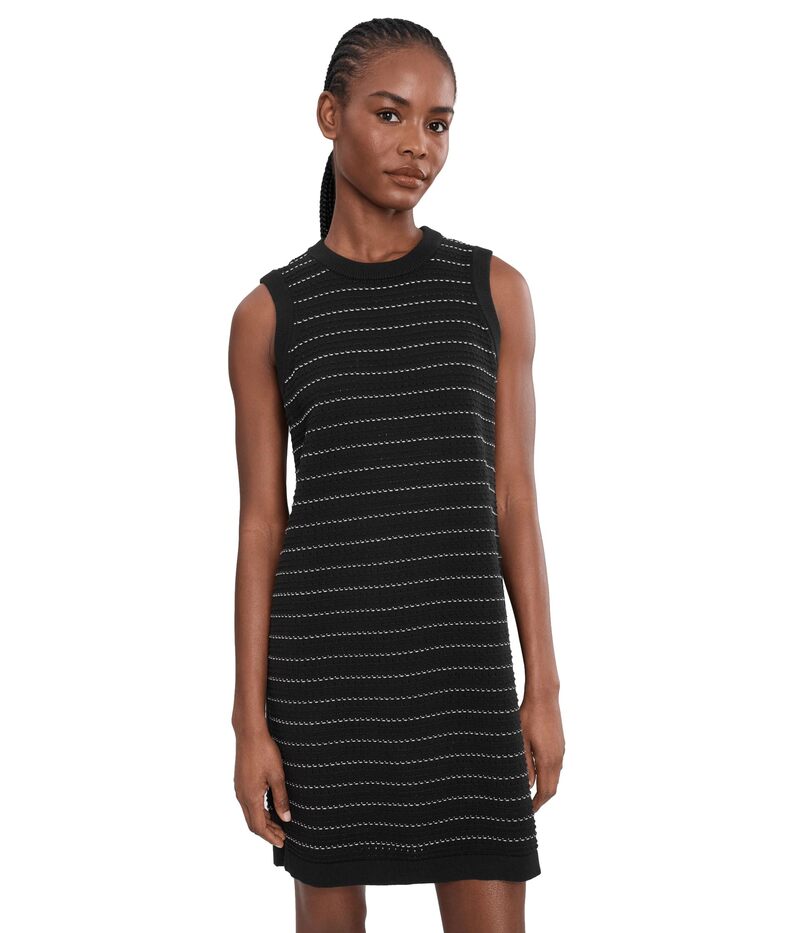 バーレイ レディース トップス 衣装 対照 編み物 Varley Mindy Contrastitch Knit Dress Black 黒いこと