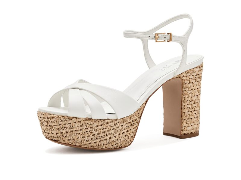 シュッツ レディース シューズ 踵 Schutz Keefa Raffia White 白いこと
