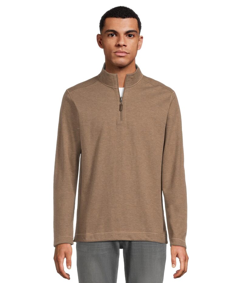 ジョンストンアンドマーフィー メンズ アウター 編み物・プルオーバー Johnston \u0026 Murphy Reversible Solid Quarter-zip Oatmeal/Light G オートミール
