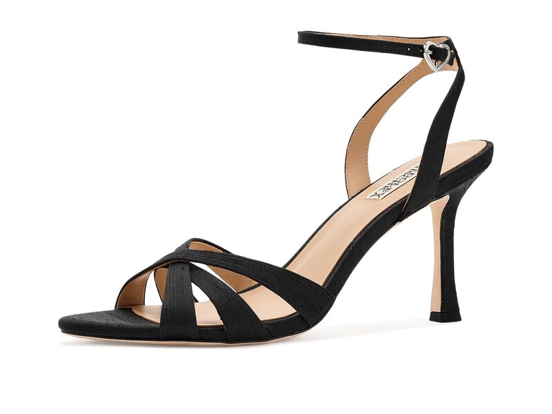 バッジェリーミシュカ レディース シューズ 踵 Badgley Mischka Xeilani Black Silk 黒いこと