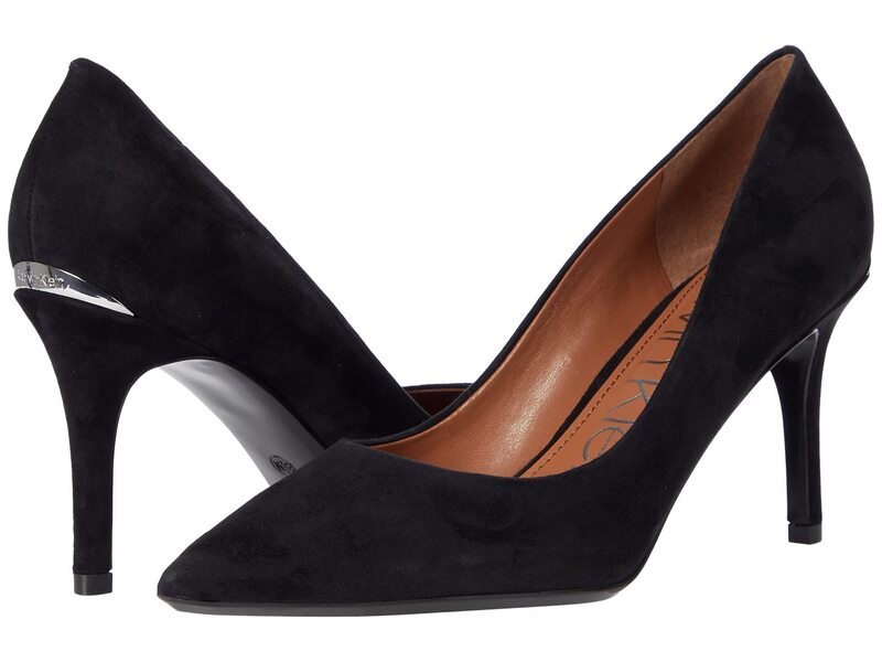 カルバンクライン レディース シューズ 踵 Calvin Klein Gayle Pump Black Suede 黒いこと