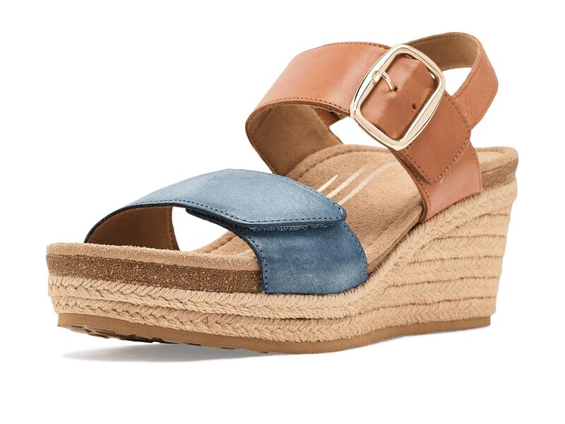 エイトレックス レディース シューズ 踵 サンダル Aetrex Ashley Adjustable Wedge Sandals Hazy Blue Multi 青碧