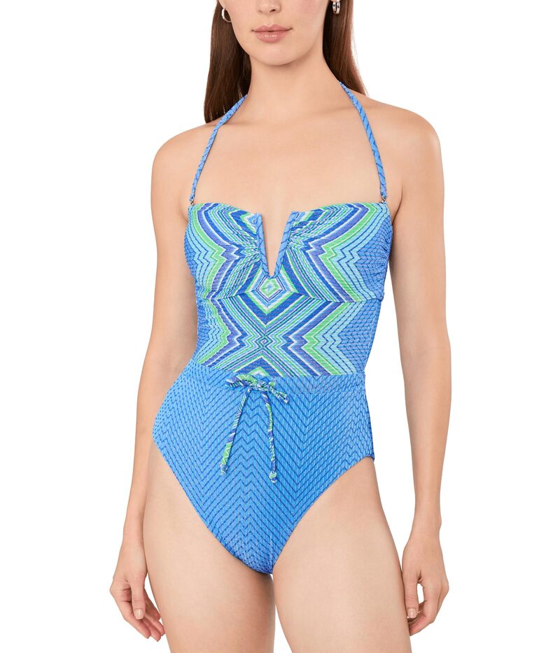 ベッカ レディース 水泳着 上下仕掛ける Becca Summer Sunrise Brinley Shirred Bandeau One-Piece Multi マルチ色合い