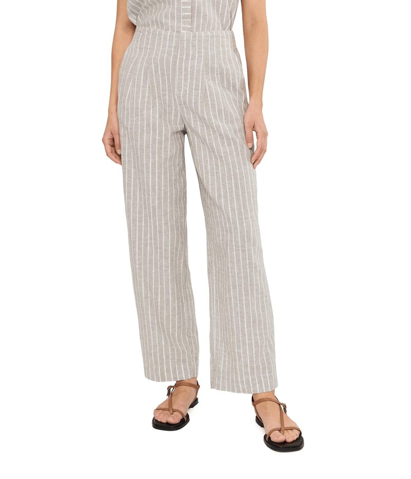 ニックプラスゾーイ レディース ボトムス 心地よいズボン下 ワイドレッグ プチ リネン Nic+zoe Petite Lenox Wide Leg Striped Linen Pants Neutral Multi マルチ色合い