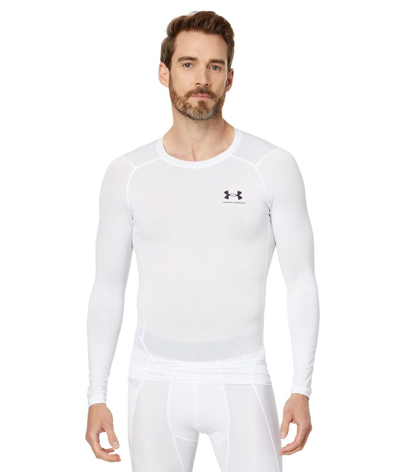 アンダーアーマー メンズ トップス プルオーバー Under Armour Heatgearmour Compression Long Sleeve White/Black 白いこと
