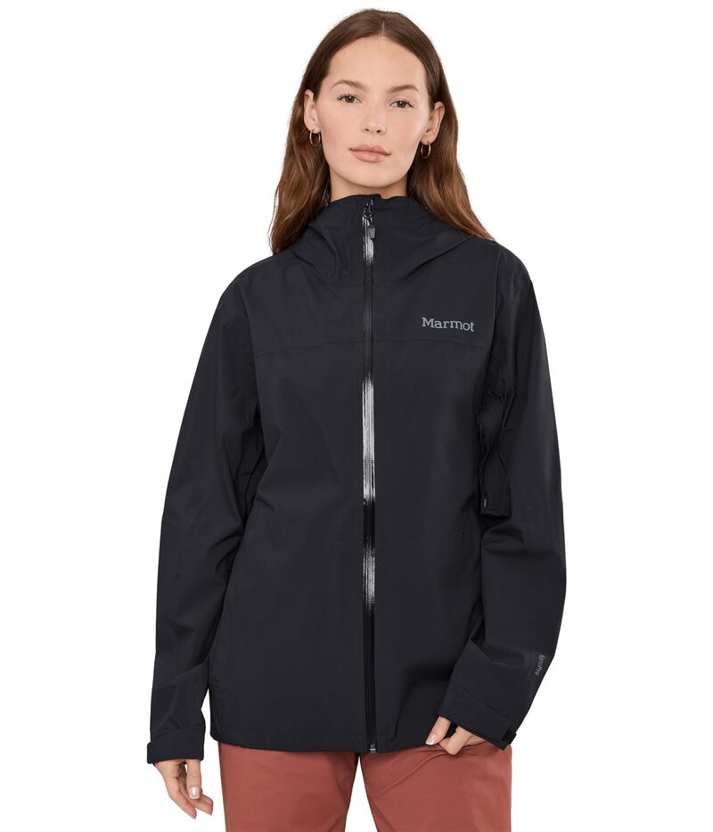 モルモット レディース アウター 厚地の外套 上衣 Marmot Precip Evo Flex Jacket Black 黒いこと