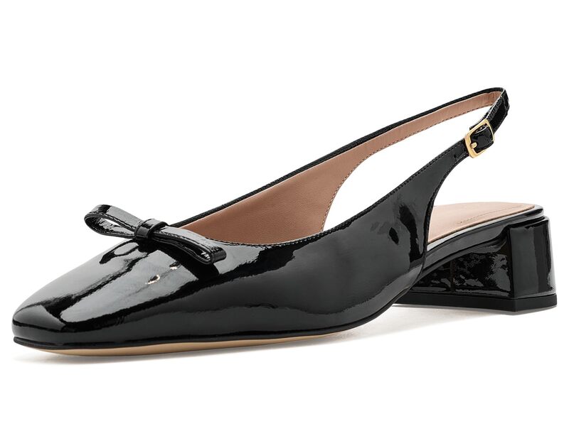 電話を掛けるハーン レディース シューズ 踵 Cole Haan Patsy Bow Slingback Pumps Black Patent Le 黒いこと