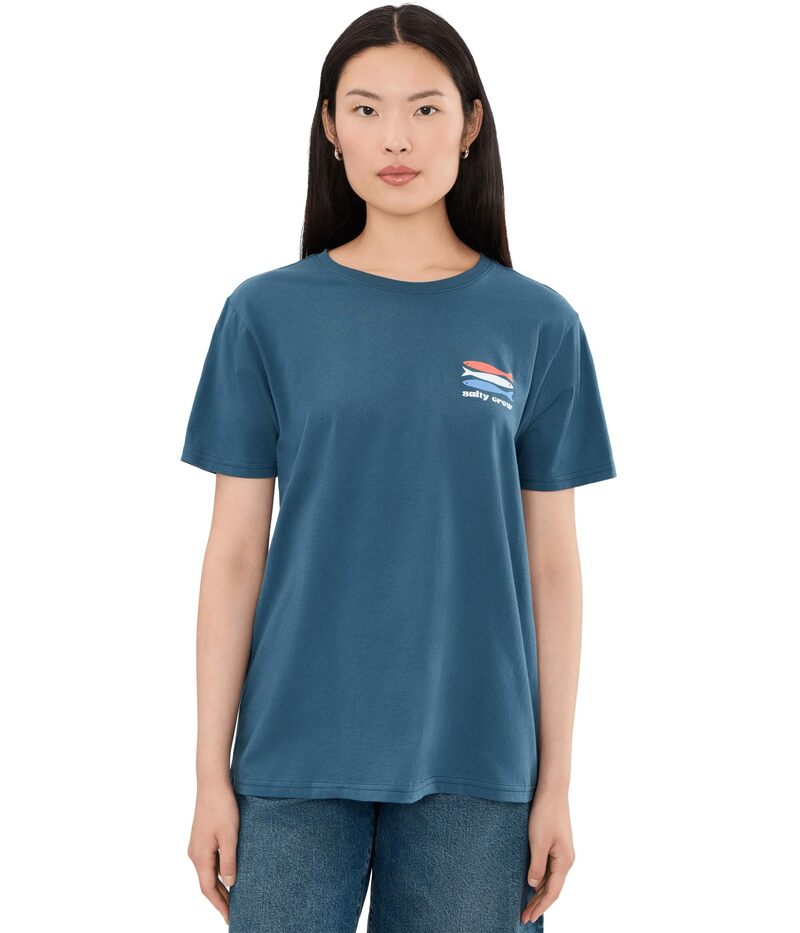 ソルティークルー レディース トップス ティーシャツ Salty Crew American Catch Boyfriend Tee Midnight Navy 米国海軍