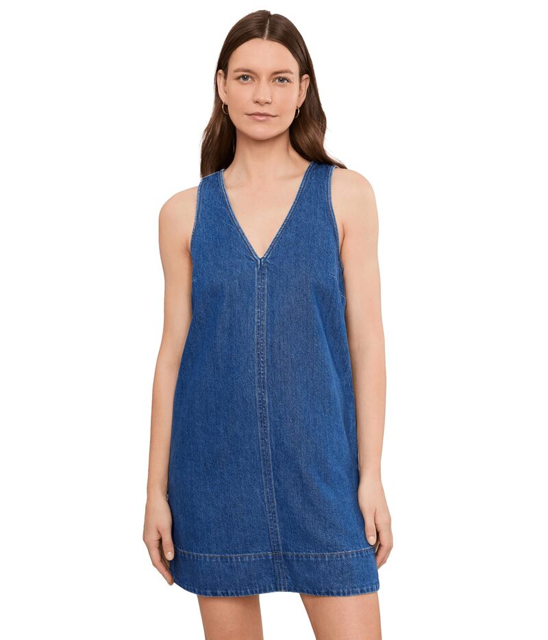 メイドウェル レディース トップス 衣装 Vのど首 ミニ Madewell V-Neck Mini Dress In Marina Blue 青色