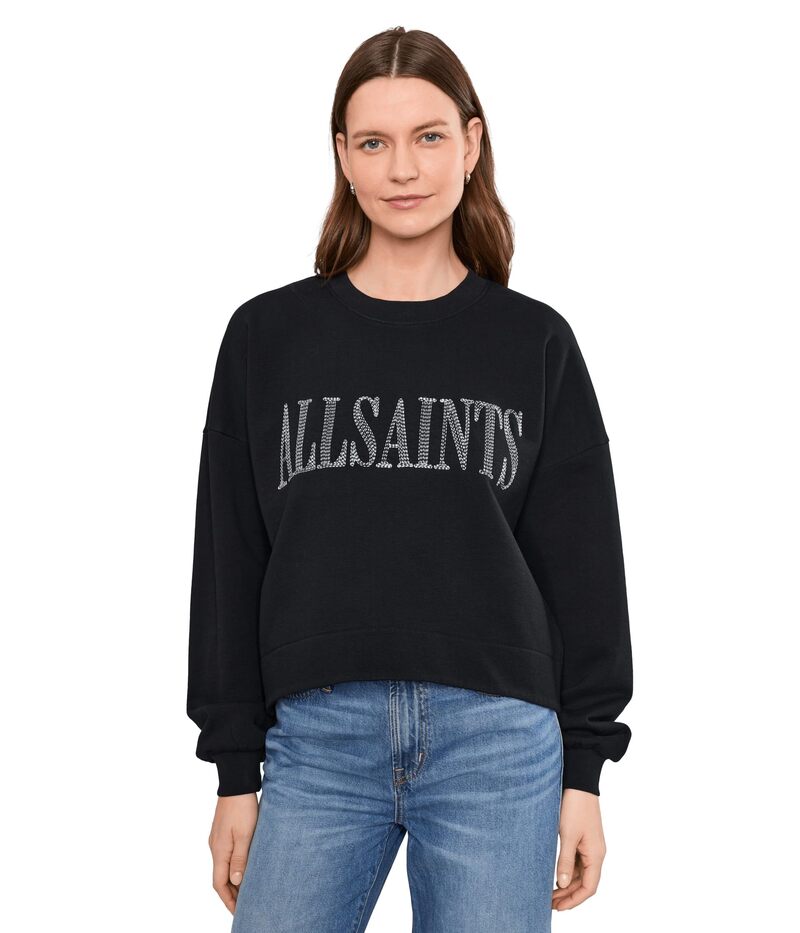オールセインツ レディース アウター パーカー・スウェット Allsaints Dash Lila Sweat Washed Black 黒いこと