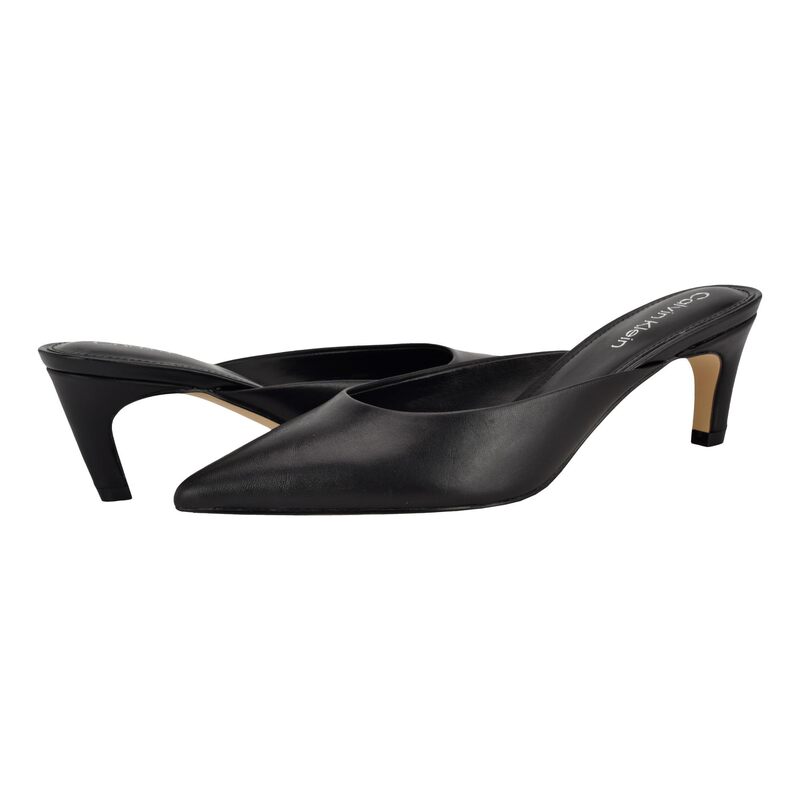 カルバンクライン レディース シューズ 踵 Calvin Klein Kalyn Black Leather 黒いこと