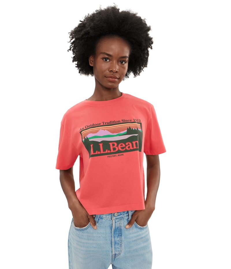 エルエルビーン レディース トップス ティーシャツ L.l.bean Sunday Sunwashed Crew Tee Pomegranate Out