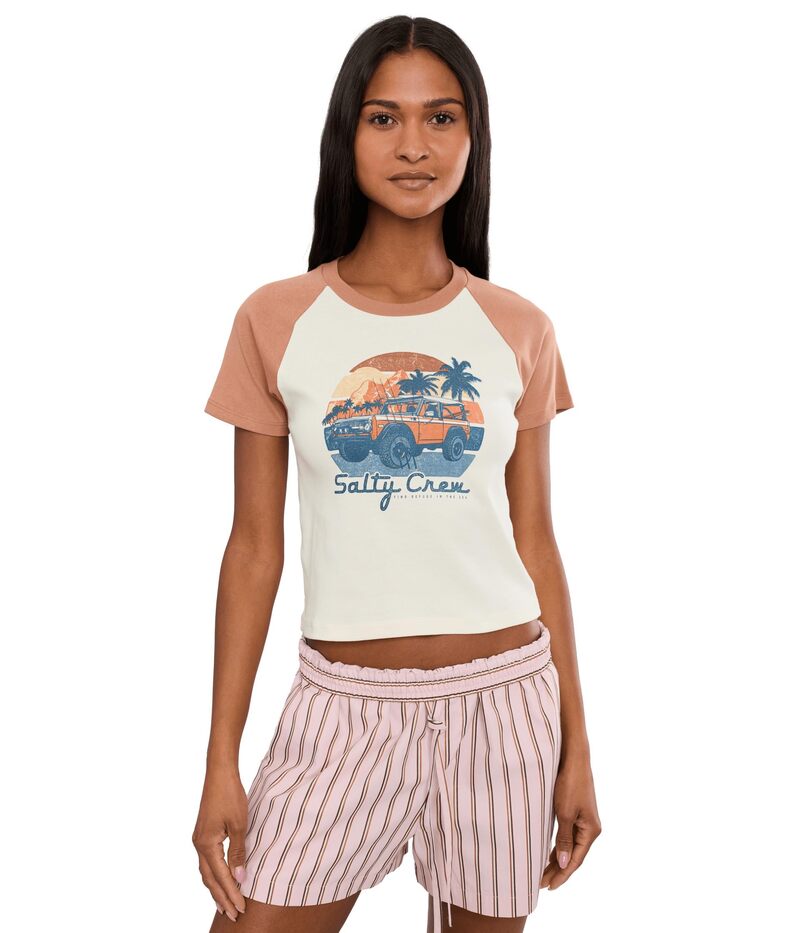 ソルティークルー レディース トップス ティーシャツ Salty Crew Drive To The Sea Raglan Tee Mocha モカ