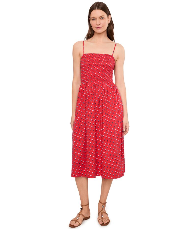 メイドウェル レディース トップス 衣裳 Madewell Peony Dress - Midweight Poplin Enamel Red 赤いこと