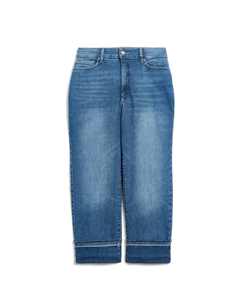 エヌワイディージェイ レディース ボトムス ジーンズズボン下 足し加える大いさ アンクル デニム Nydj Plusize Bailey Relaxed Straight Ankle Raw Cuff Jeansun Soak