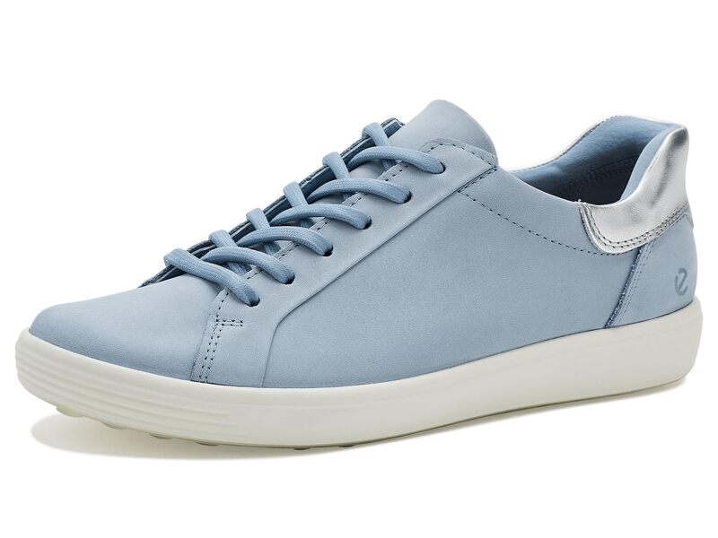 山びこ レディース シューズ スニーカー Ecco Soft 7 Easy Slip Sneaker Dusty Blue/Pure 青碧