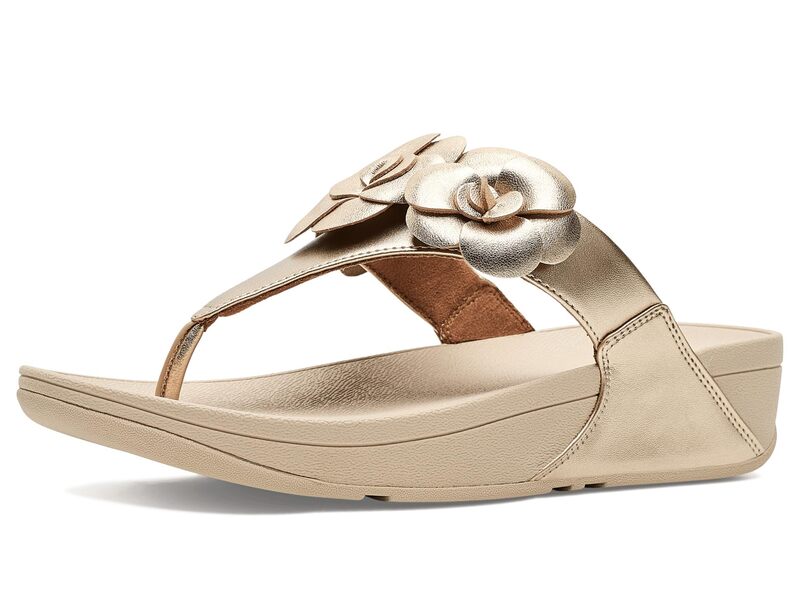 填まるフロップ レディース シューズ サンダル Fitflop Lulu Flower Toe-post Sandals Platino