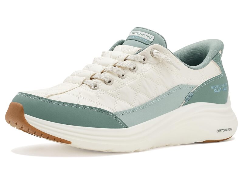 スケッチャーズ レディース シューズ スニーカー Skechers Contour Foam - Cozy Fit Hands-Free Slip-Ins White/Sage 白いこと
