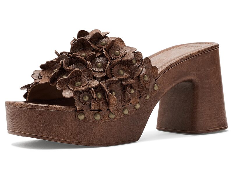 飛球 レディース シューズ 踵 Frye And Co. Wylie Flower Slides Auburn