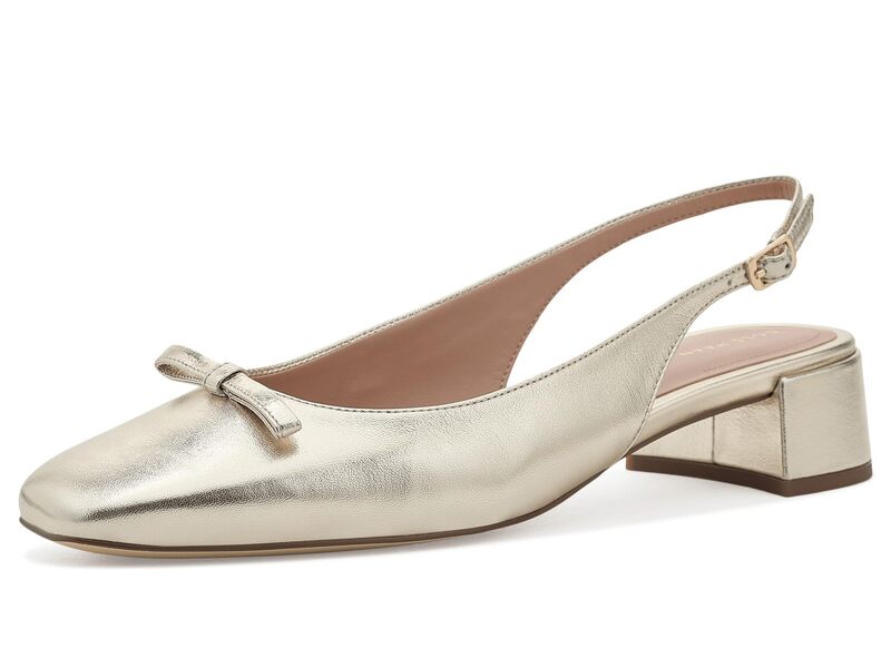 電話を掛けるハーン レディース シューズ 踵 Cole Haan Patsy Bow Slingback Pumpsoft Gold Leath ゴールド